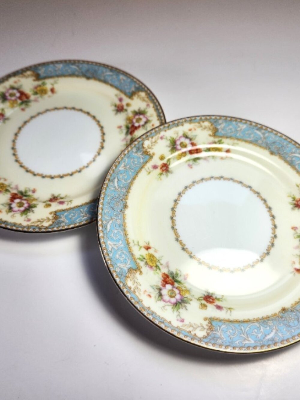 Noritake Blue Dawn Set of 2 Bread & Butter Plates 6 3/8" Vintage Japan Floral